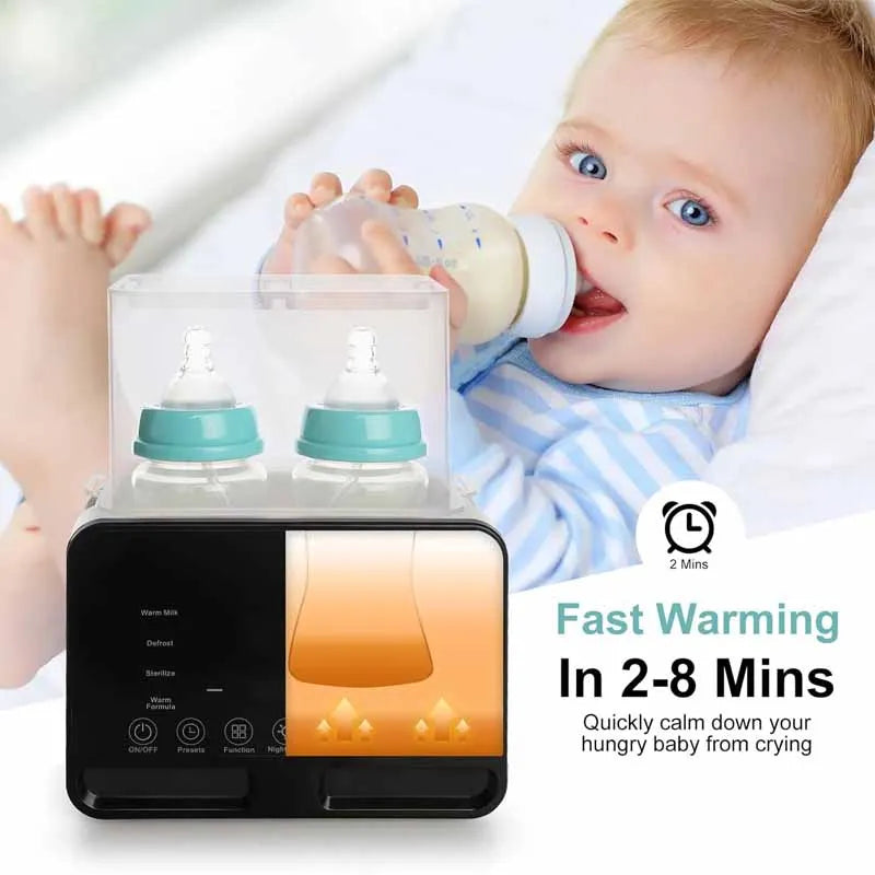 Baby Bottle Warmer Sterilizer, Multifunction Fast Milk Bottle Warmers with Timer Accurate Temperature Control, Newborn Accessories