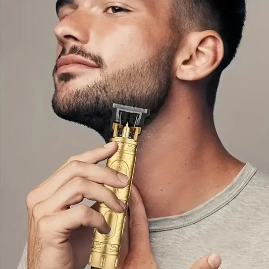 Electric Hair Clipper for Men Professional Barber Shaver Beard Trimmer Dragon Buddha Design Body Hair Cutting Machine USB