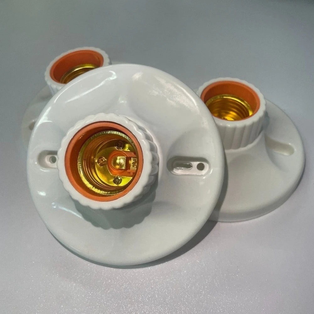 1-20Pcs, 220V E27 Screw Lamp, Stand Light Bulb Socket Holder Adapter Base, Cap Socket White Ceiling Light Lamp Bulb Fixing Base
