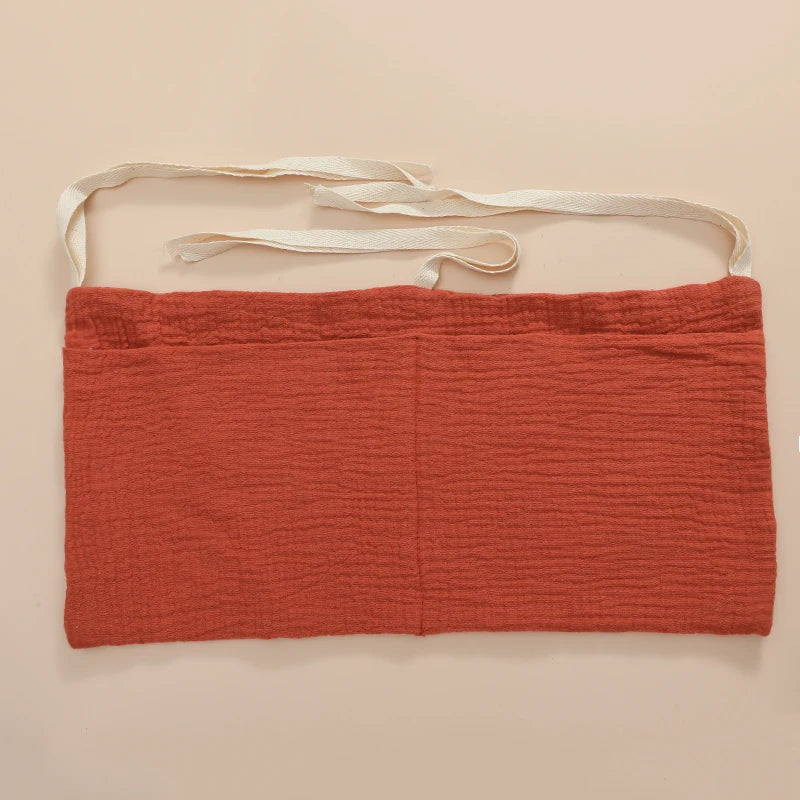 100% Cotton Baby Crib Storage Bag Multifunctional Newborn Bed Headboard Organizer For Kids Baby Bedding Diaper Bag