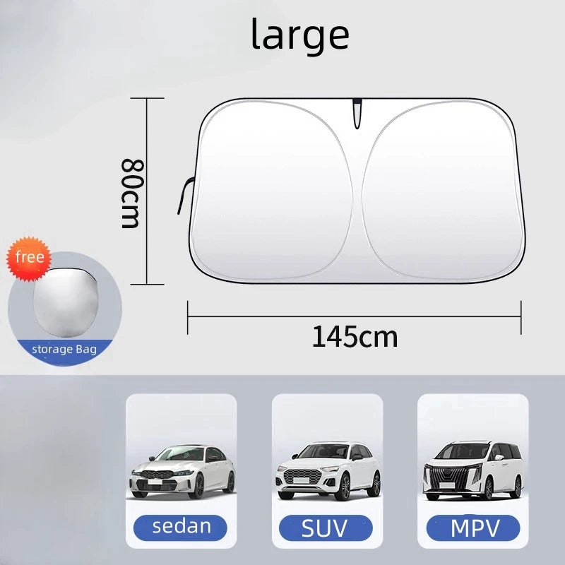 Car Front Window Sunshade Cover, Sun Shade, Windshield Visor, Windscreen Folding Auto UV Protection Styling Accessories