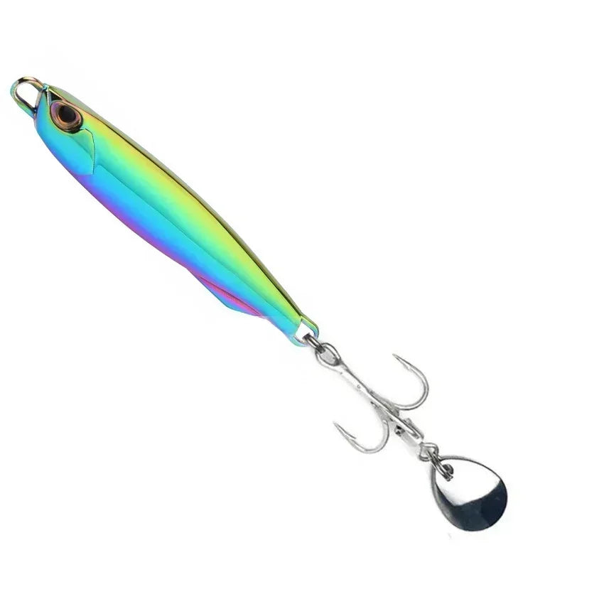 1Pc, Electroplated Lron Plate Rod Metal Fishing Bait, 60g 40g 30g 20g, Portable Fishing Lure, Sharp Hoops Tip, Spinning Tackle Tool