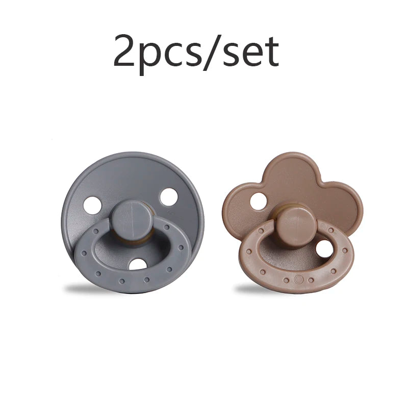 Silicone Baby Pacifier, Food Grade Silicone, Newborn Soother Solid Color Dummies Silicone Nipple For Bebe, 2PCS, Modabebe