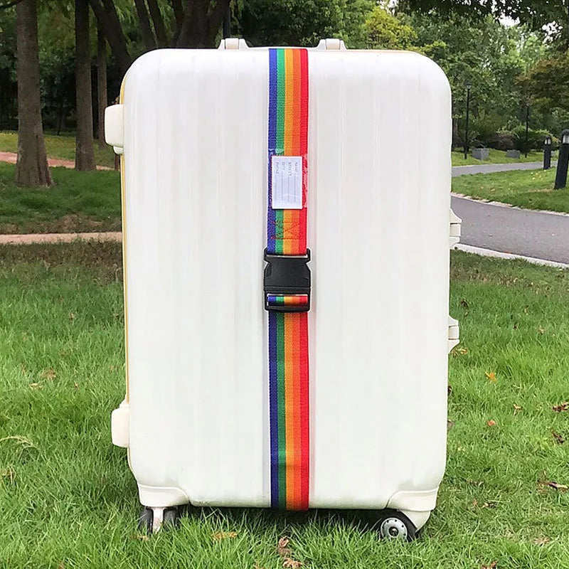 Straight Shaped Luggage Straps for Suitcase, Polyester Luggage Belt with Adjustable Release Buckle Travel Accessory