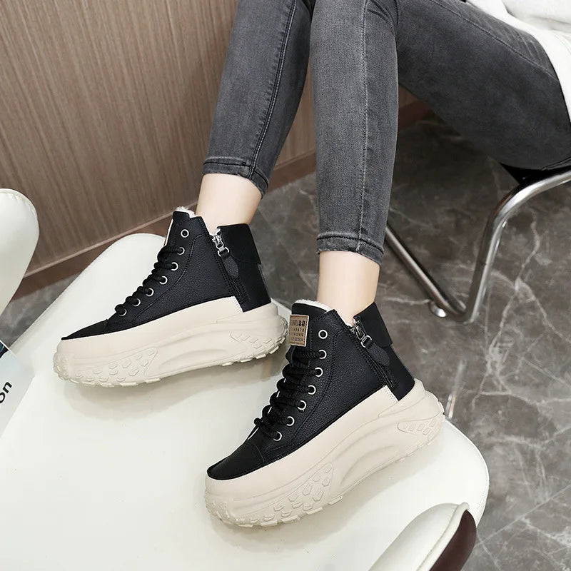 Women's Sneakers, Luxury Fashion Womens Boots, High-top Platform Casual Shoes, New Female Outdoor Running Shoes, Winter Women Shoes
