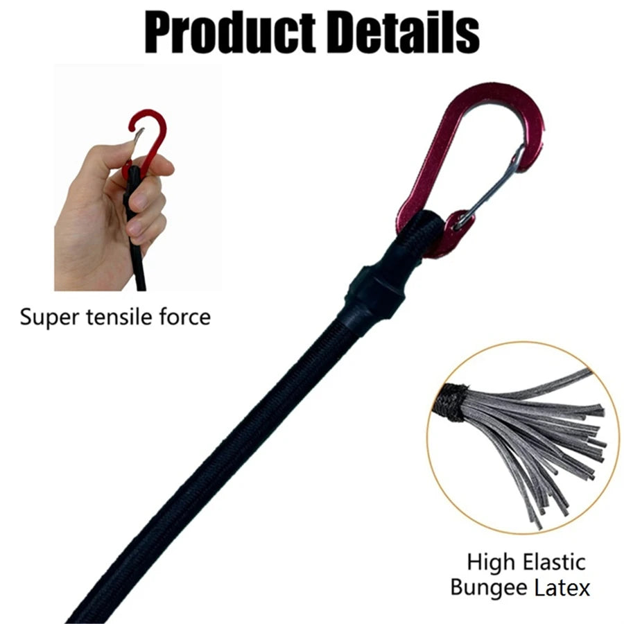 5Types, Stretch Elastic Ropes, 8MM Bungee Cords With Hooks, Lightweight Bikes Tie, Car Luggage Packing Roof Rack Strap