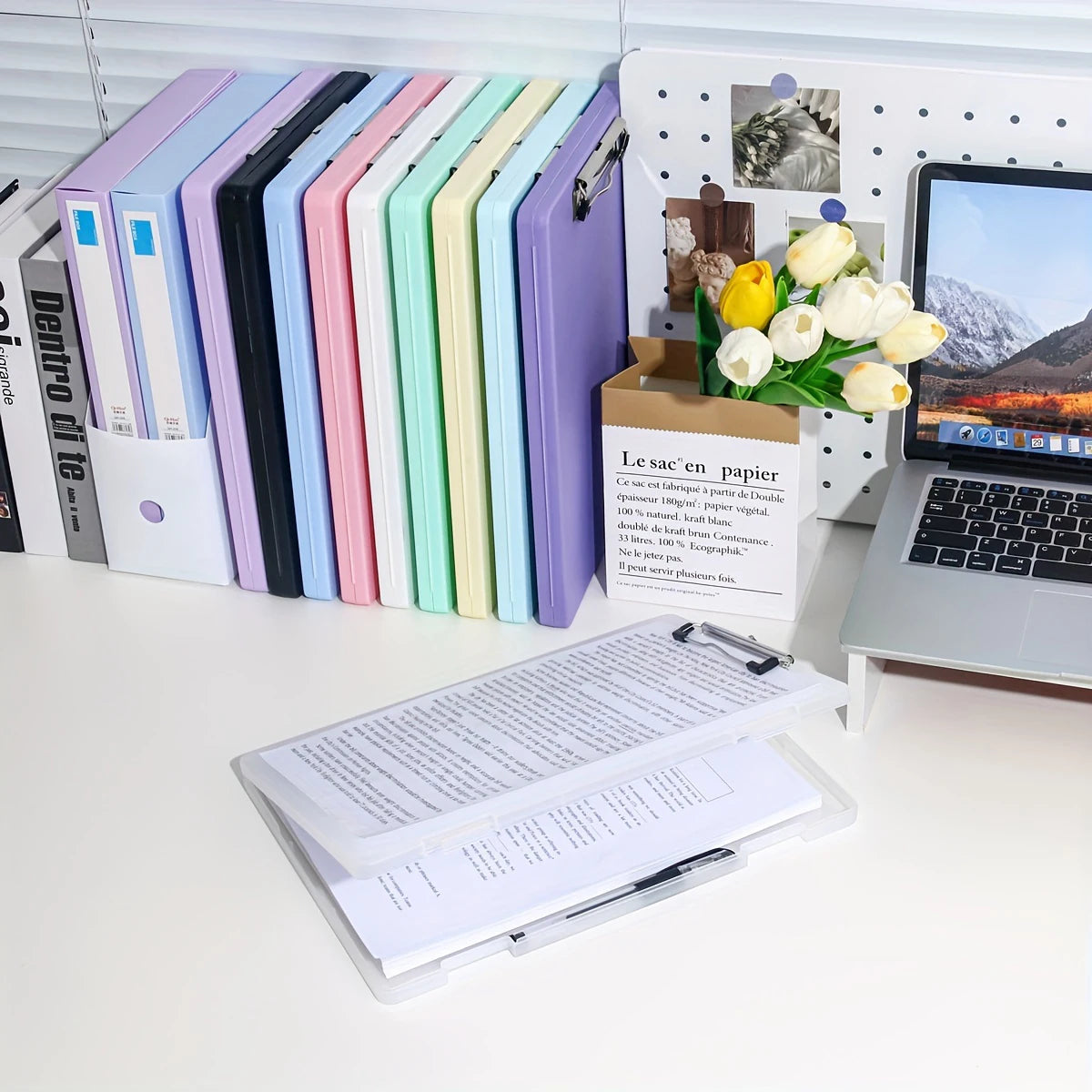 1Pc, A4 writing board file box, 2-in-1 A4 document and photo multifunctional storage box, portable organization tool for office