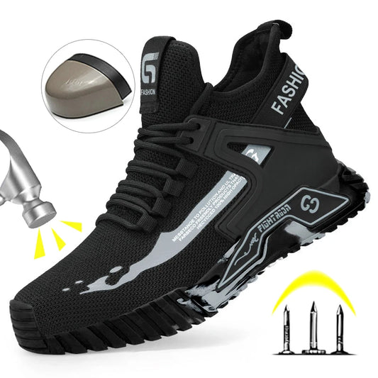 Botas altas de seguridad para hombre, zapatos protectores con puntera de acero, zapatos de trabajo para hombre, zapatos de seguridad antipunzantes para hombre y mujer, botas de seguridad para el trabajo