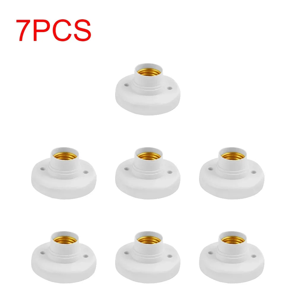 1-20Pcs, 220V E27 Screw Lamp, Stand Light Bulb Socket Holder Adapter Base, Cap Socket White Ceiling Light Lamp Bulb Fixing Base