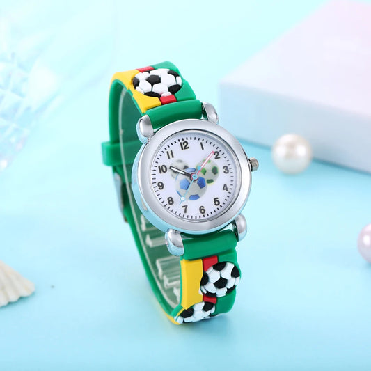 Lovely Creative Cartoon Corlorful Kids Watch Gift For Boys Girls Sell Like Hot Cakes Cute Football Children's Wristwatch