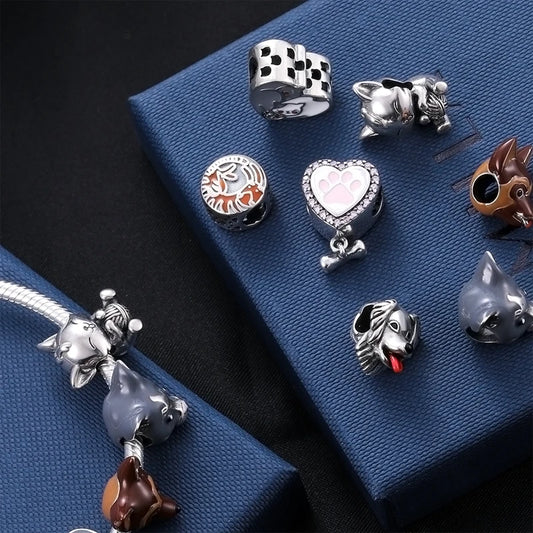 925 Silver Rainbow Flower Dragonfly Charms Dangle Charm Animal bead Fit Original Bracelet Jewelry DIY
