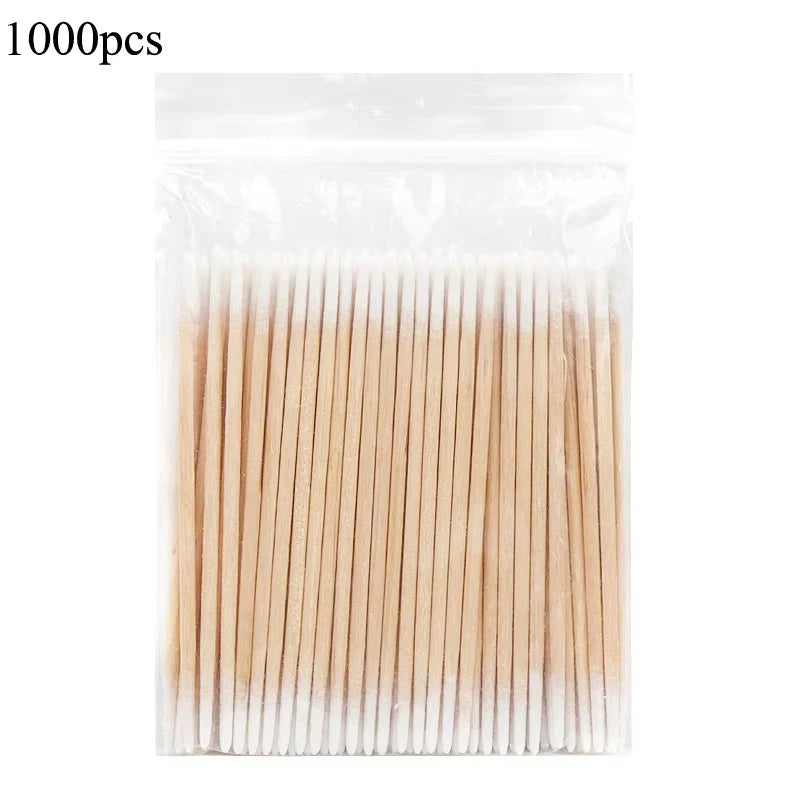 100/300Pcs, Double Head Cotton Swab, Women Makeup, Cotton Buds Tip For Medical Wood Sticks, Nose Ears Cleaning Health Care Tools
