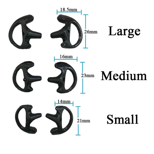 Auriculares de repuesto de 3 pares de moldes de oído de silicona suave en tallas S/M/L para radios de dos vías y auriculares acústicos