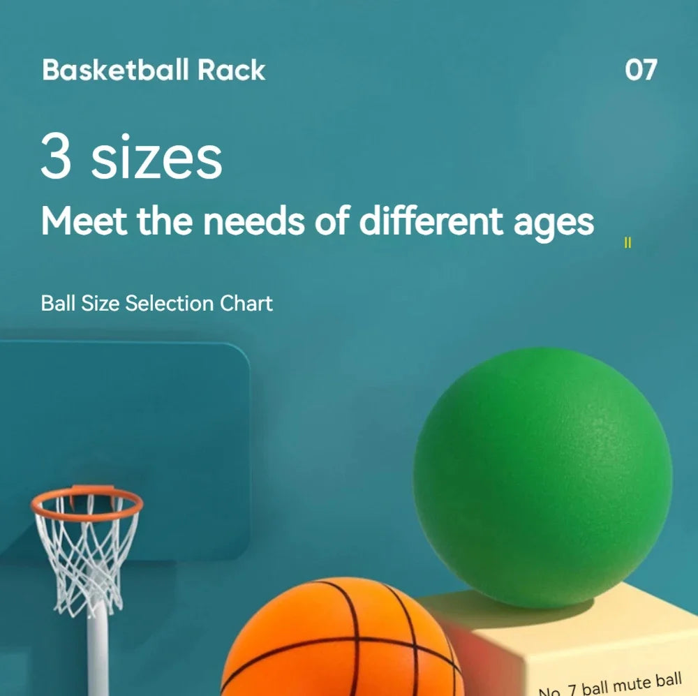 Foam Basketball, Kids Silent Basketball, Bouncing Mute Silent Ball, Bounce Squeezable Mute Bouncing Basketball