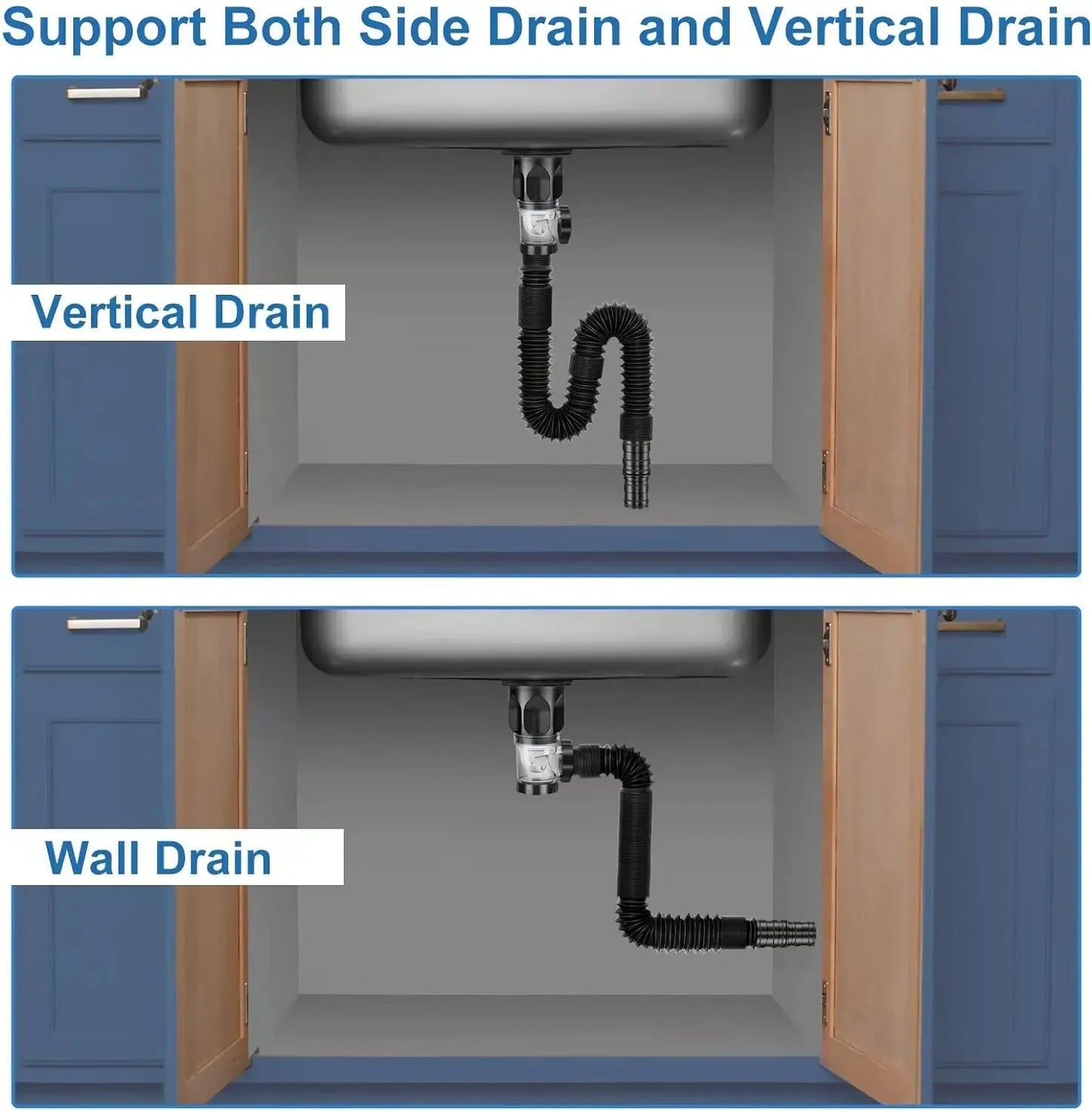 Universal Bathroom Washbasin Anti Blockage Drain Pipe Flexible Stretchable Deodorant Strainer Pipeline Accessories