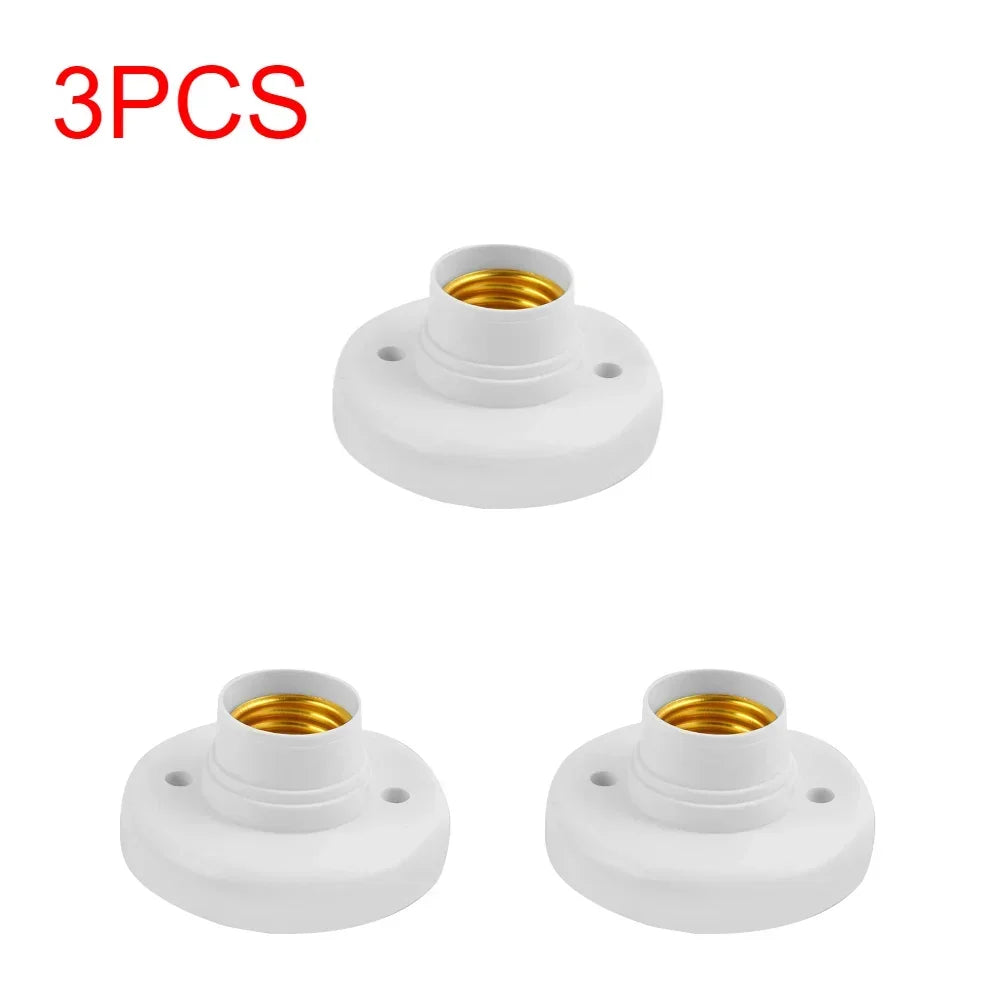 1-20Pcs, 220V E27 Screw Lamp, Stand Light Bulb Socket Holder Adapter Base, Cap Socket White Ceiling Light Lamp Bulb Fixing Base
