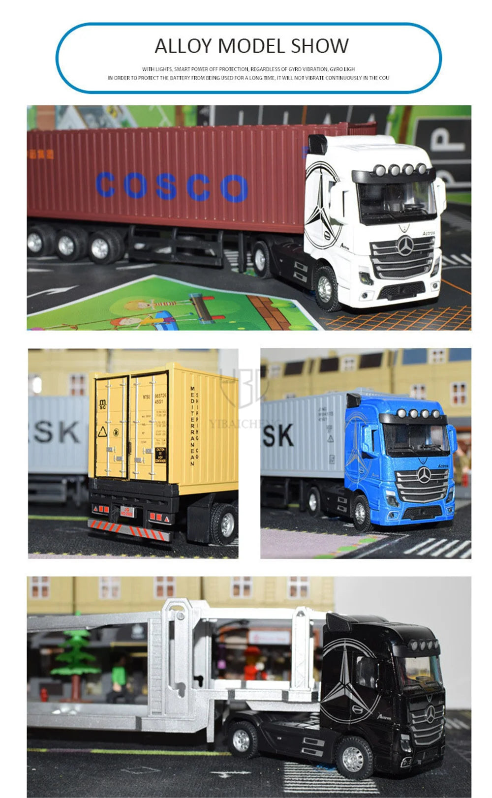 1:50 Diecast Alloy Truck Head Model Toy, Container Truck Pull Back With Light Engineering, Transport Vehicle Boy Toys For Children