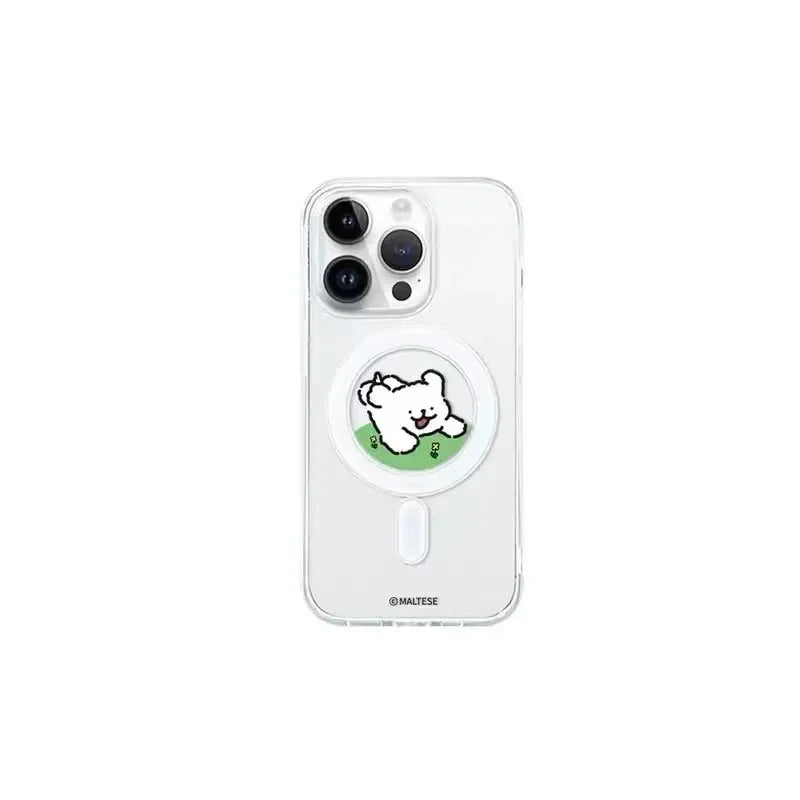 Kawaii Line Puppy Cute Cartoon Couple For MagSafe Creative Phone Case For iPhone 16 15 14 12 13 11 Pro Max PLUS MINI Y2K Cover