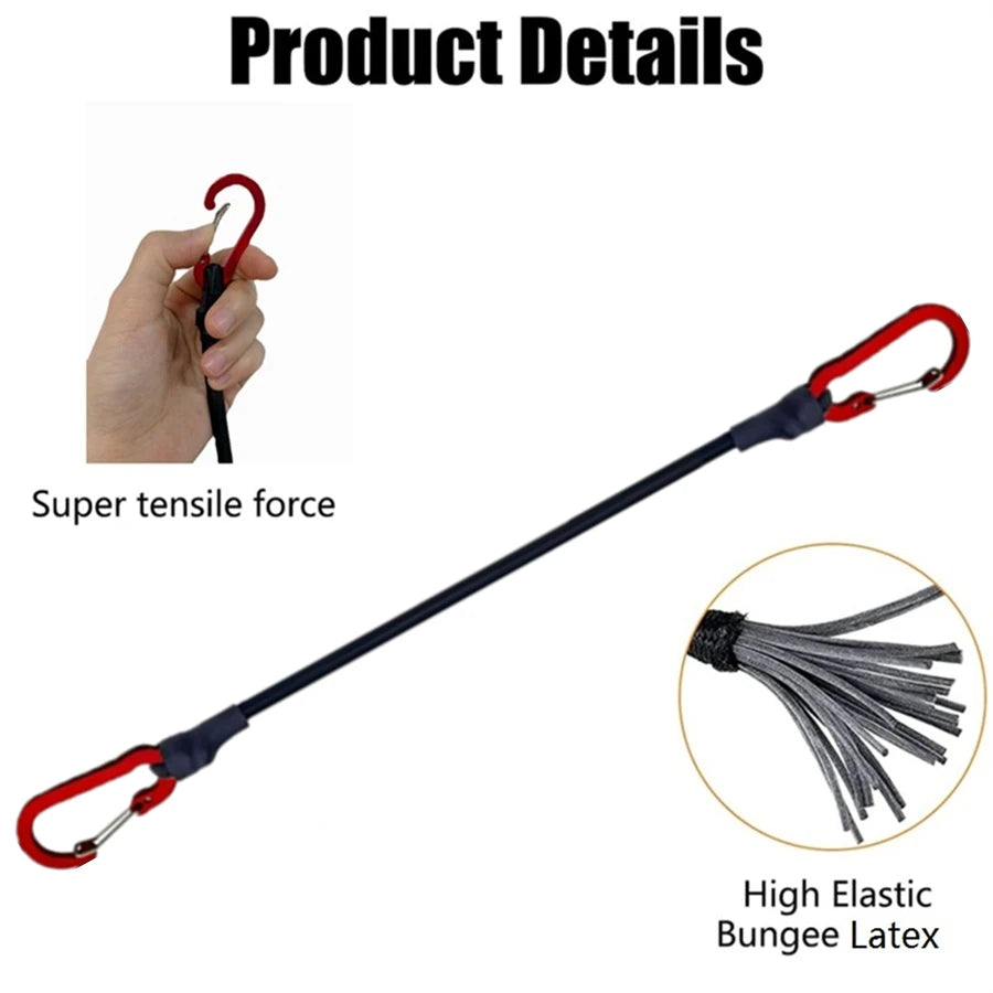 5Types, Stretch Elastic Ropes, 8MM Bungee Cords With Hooks, Lightweight Bikes Tie, Car Luggage Packing Roof Rack Strap
