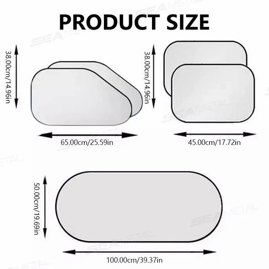 SEAMETAL Car Sun Shade UV Protector Reflective Fabric Car Window Sunshade Front Rear Back Window Sun Visor Summer Protection