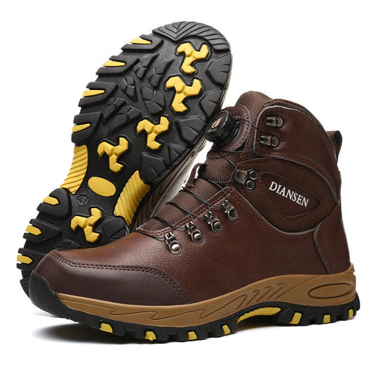 Calzado de seguridad con botón giratorio para hombre, zapatillas de trabajo indestructibles, zapatos protectores a prueba de perforaciones, botas de trabajo, botas tácticas