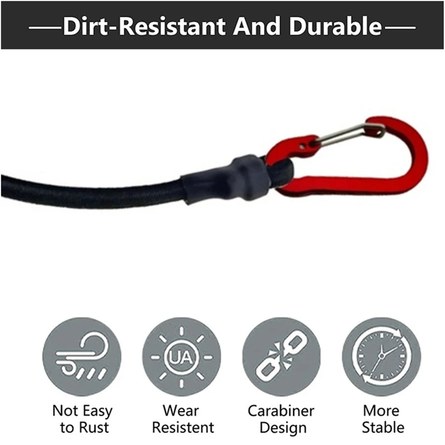 5Types, Stretch Elastic Ropes, 8MM Bungee Cords With Hooks, Lightweight Bikes Tie, Car Luggage Packing Roof Rack Strap