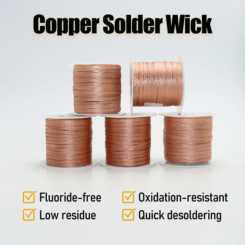 Length 15/8M Strong Solder Wick, Desoldering Copper Wire Mesh Braid Width 2/2.5/3.0mm, PCB BGA  Remover Tin Welding Soldering Tool