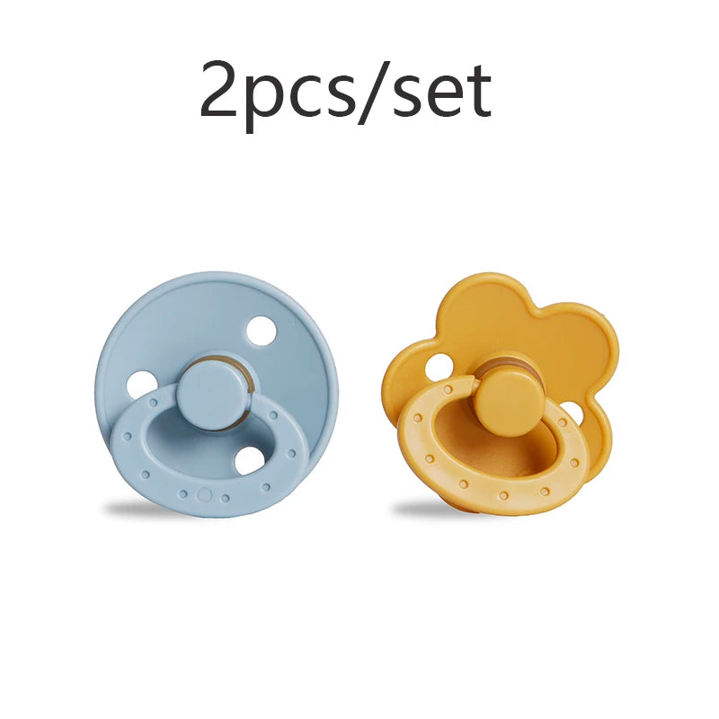 Silicone Baby Pacifier, Food Grade Silicone, Newborn Soother Solid Color Dummies Silicone Nipple For Bebe, 2PCS, Modabebe