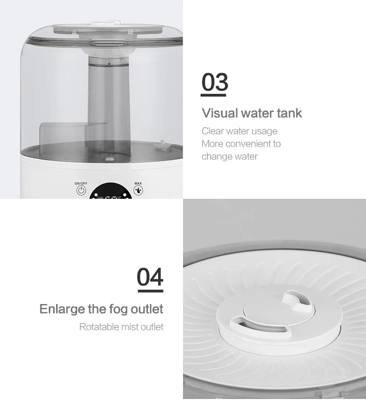 3Liter Air Humidifier Professional Large Capacity Home Humidifier, Plant Mist Aroma Diffuser with Remote Control Timer, KINSCOTER