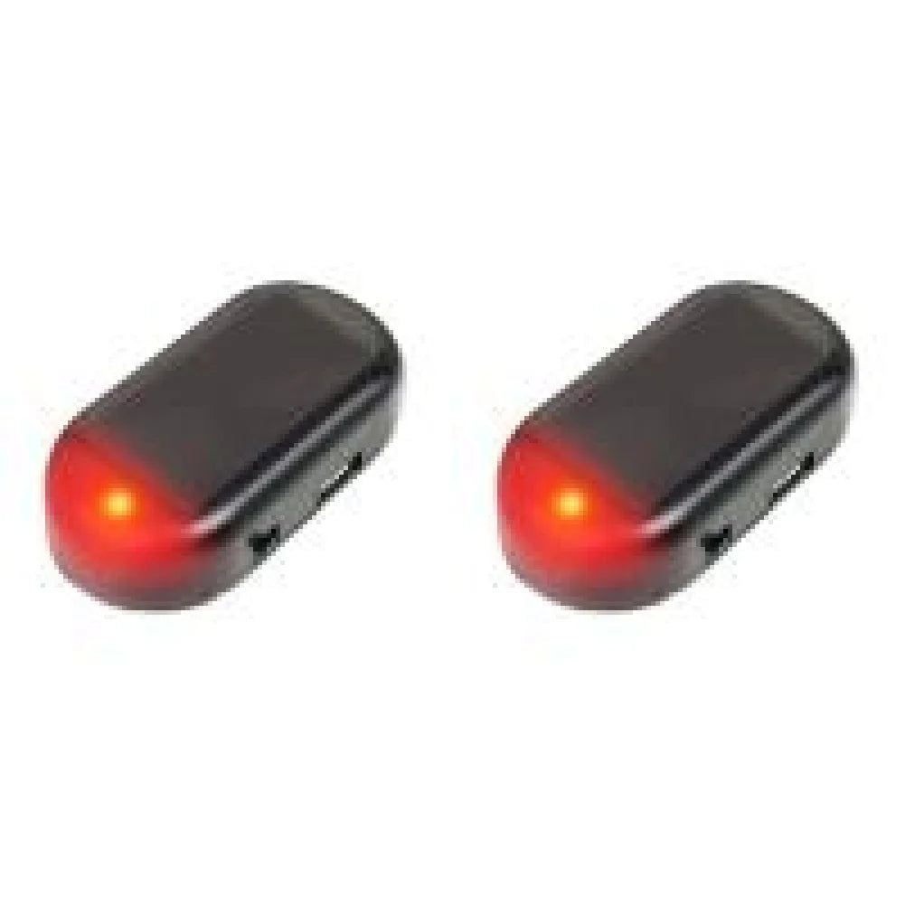 1/2Pcs, Car Fake Security Light, Solar Powered Simulated Dummy Alarm Wireless Warning Anti-Theft Caution Lamp LED Flash Imitation
