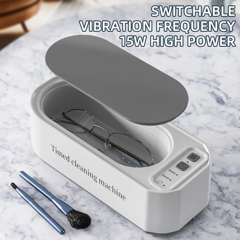Ultrasonic Glasses Cleaner, 50KHz Contact Lens Cleaner, Household Timer Jewelry Toothbrush Cleaner, Brush Dentures, New MIJIA