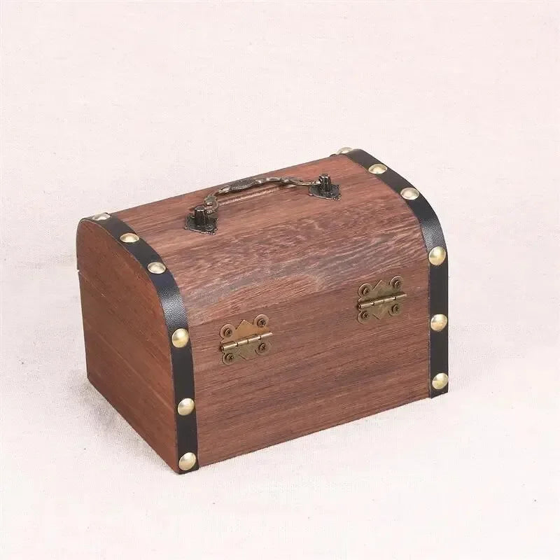 Treasure Chest With Lock, Vintage Treasure Storage Box, Piggy Bank Organizer, Saving Box Case With Lock For Home Retro Decoration