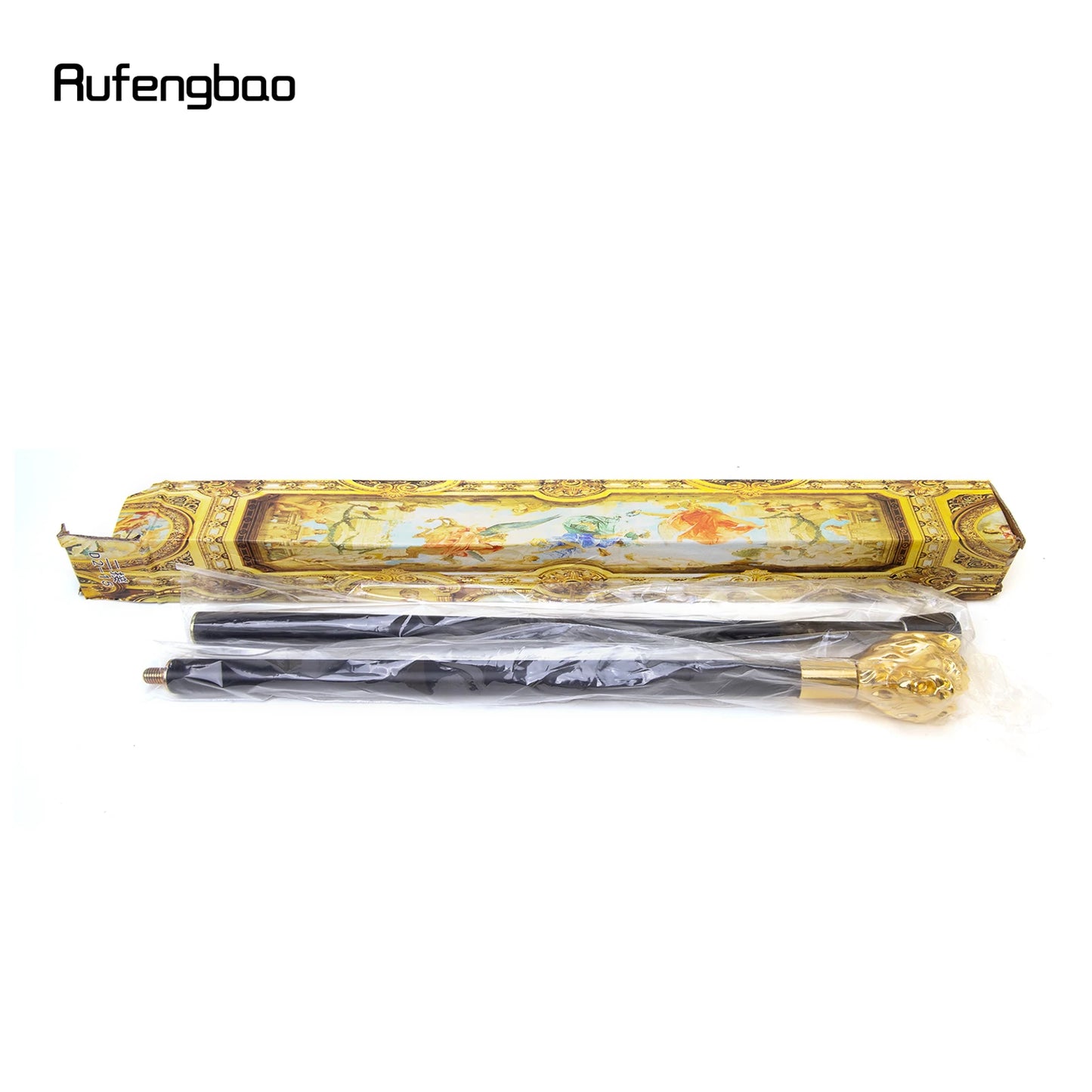 Gold Luxury Lion Head Handle Fashion Walking Stick for Party Decorative Walking Cane Elegant Crosier Knob Walking Stick 93cm