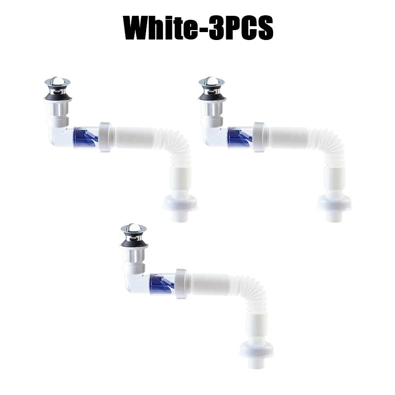 Universal Bathroom Washbasin Anti Blockage Drain Pipe Flexible Stretchable Deodorant Strainer Pipeline Accessories