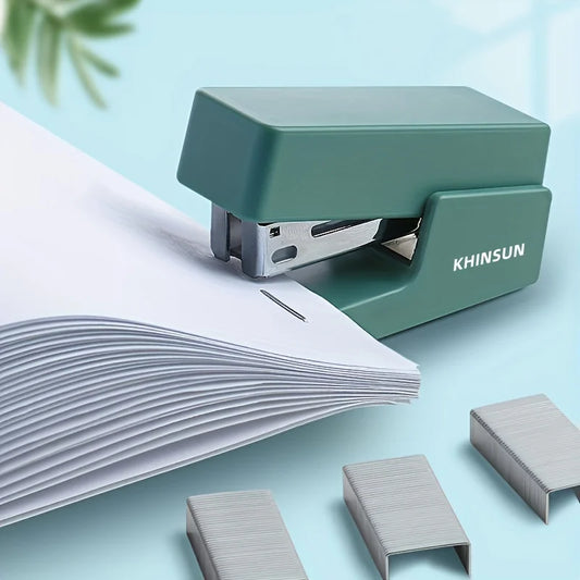 KHINSUN Mini Grapadora Portátil Juego de Máquina de Encuadernación de Papel a Color Utiliza Grapas 24/6 26/6 Suministros de Oficina de Papelería de Moda