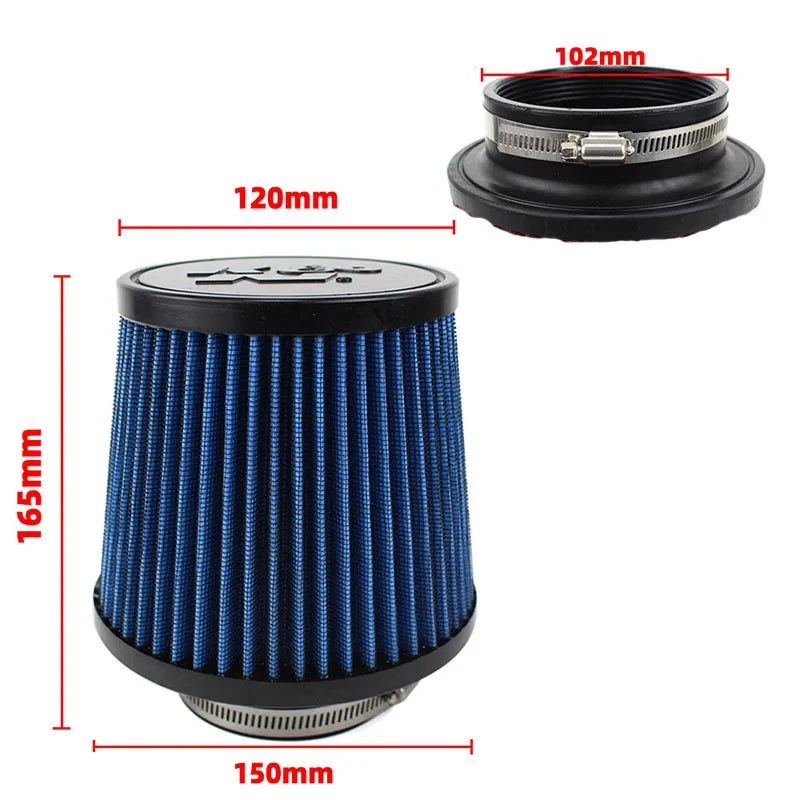 Car Mushroom Head Universal High Flow Intake Air Filter 102mm 89mm 76mm 3 3.5 4 Inch Cone Tapered Air filters for K&N 14084-2