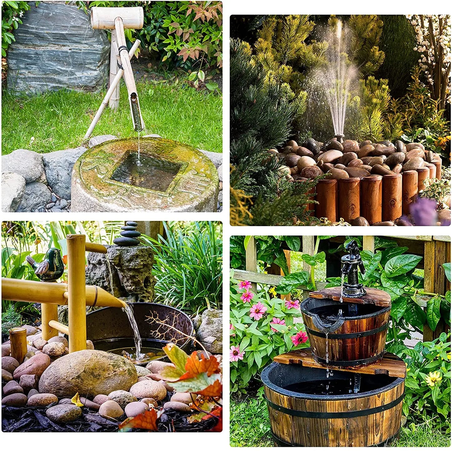 2.5W Solar Water Pump Fountain with 6Nozzles and 4ft Water Pipe, Solar Powered Pump for Bird Bath And Pond, Garden Solar Fountain Pump