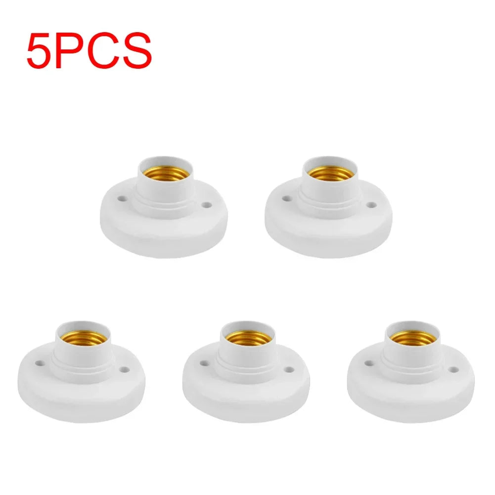 1-20Pcs, 220V E27 Screw Lamp, Stand Light Bulb Socket Holder Adapter Base, Cap Socket White Ceiling Light Lamp Bulb Fixing Base