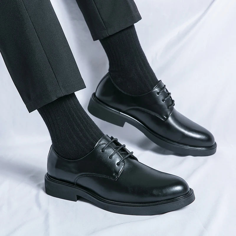 Spring Autumn Soft Sole Comfortable Casual Shoes, Men's Outdoor Hiking Travel Shoes, High End High Quality Men's Suit Dress Shoes