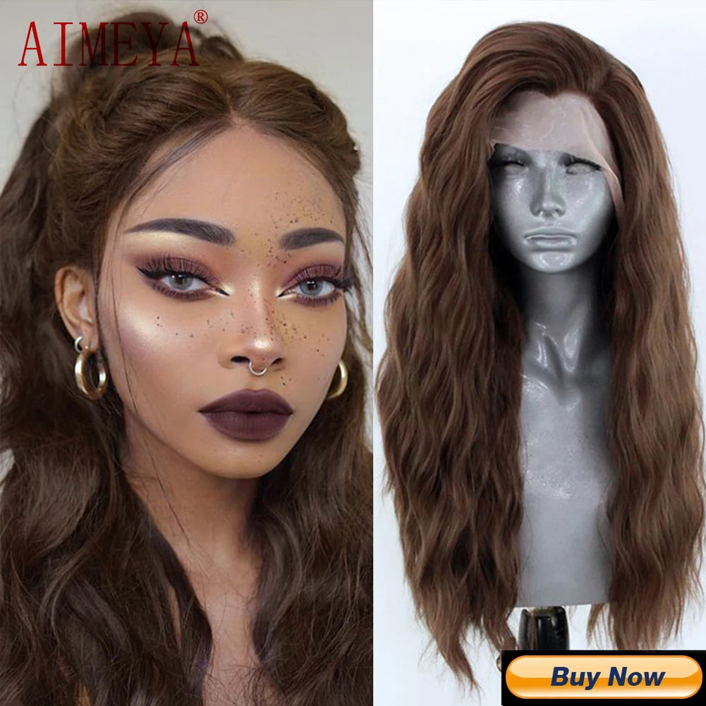 13*4 Synthetic Lace Front Wigs for Women, White Blonde Lace Wig, Heat Resistant Fiber Natural Hairline Cosplay Party Wigs, AIMEYA