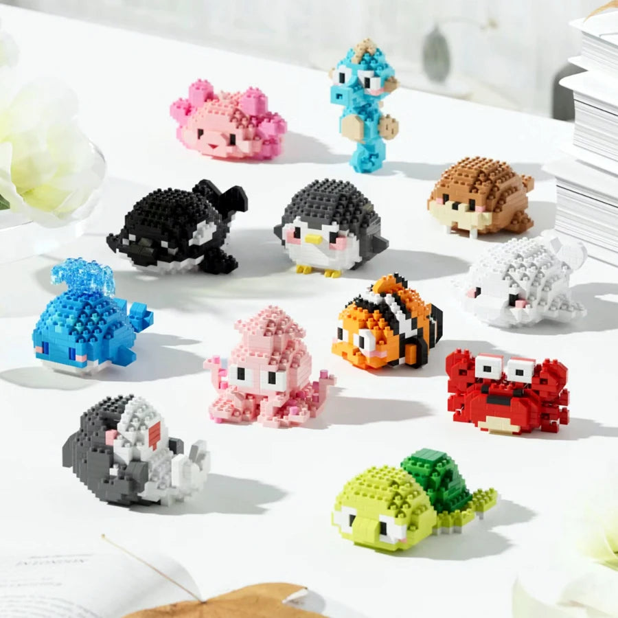 Sea World Series Mini Marine Organism Building Blocks, DIY Toys, Micro Bricks, Animals Toys, Educational Sets Gift Items