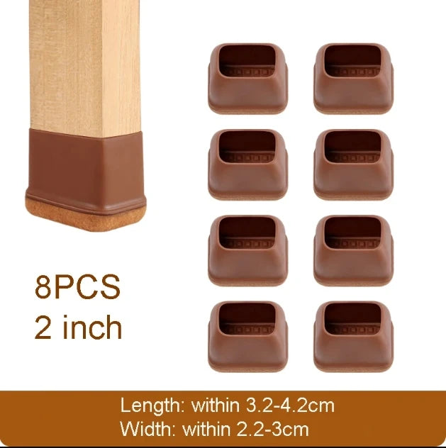 8Pcs, Silicone Chair Leg Floor Caps, Floor Protectors, Chair leg Foot End Covers for No Noise