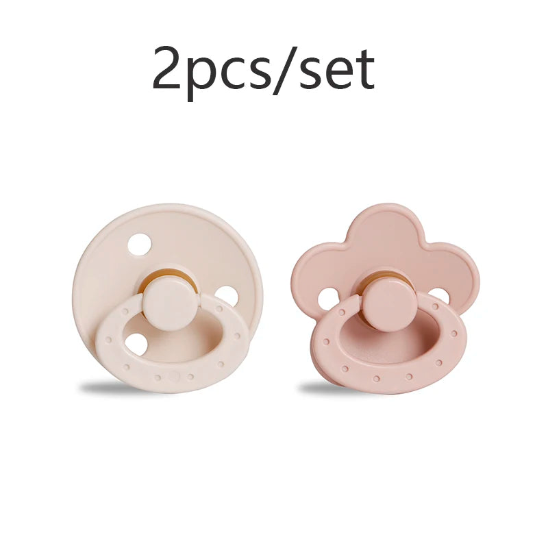 Silicone Baby Pacifier, Food Grade Silicone, Newborn Soother Solid Color Dummies Silicone Nipple For Bebe, 2PCS, Modabebe