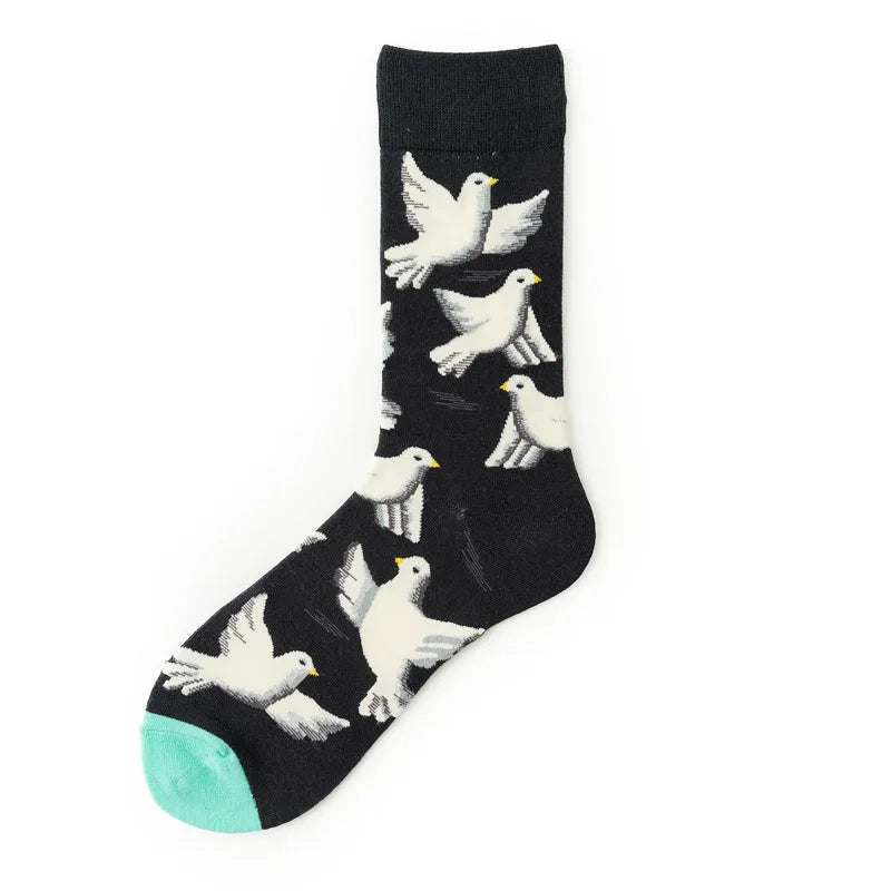 New Cotton Socks, High-quality Men's and Women's British Style Casual Harajuku Fashion, Novelty Literary Couple Sexy Socks