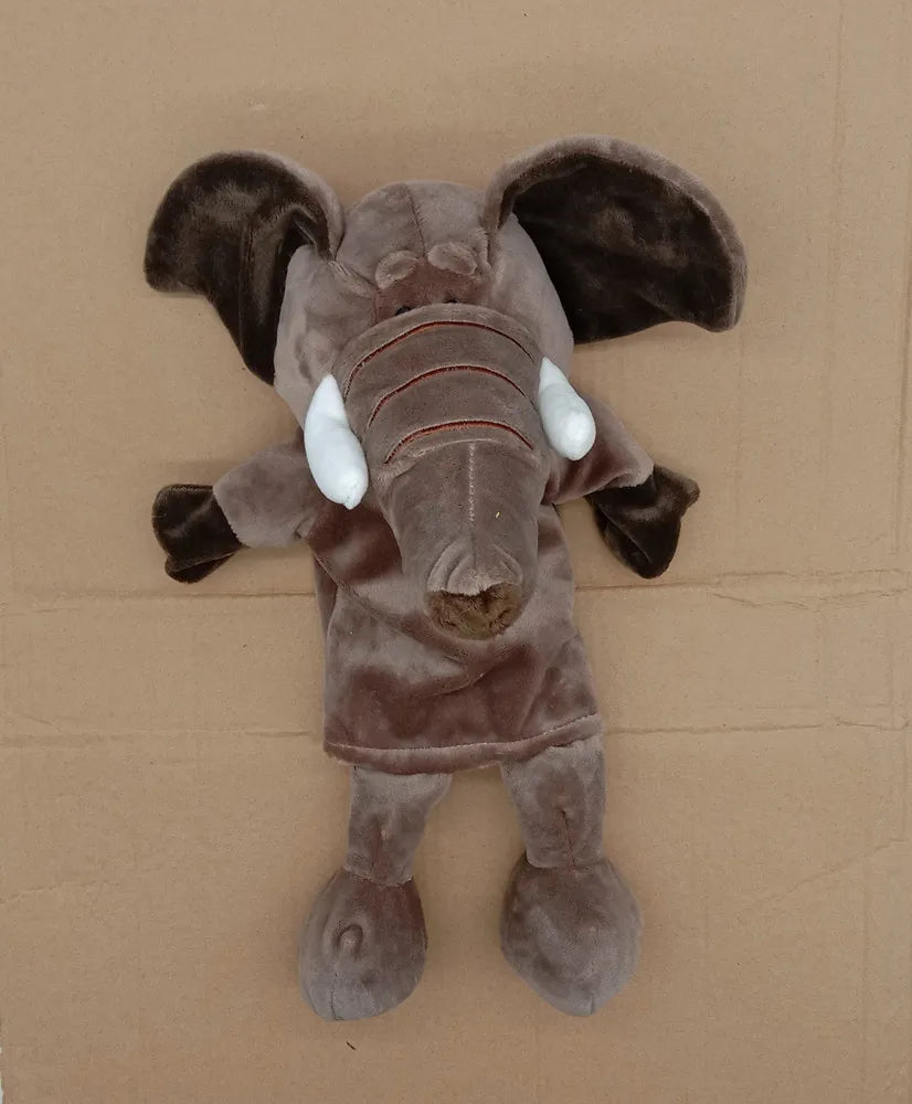 Cartoon Animal Hand Puppet Parent-child Game Doll, 35cm, Stuffed Gaming Doll, Lion Elephant Pig Appease Toys, Birthday Gifts For Children
