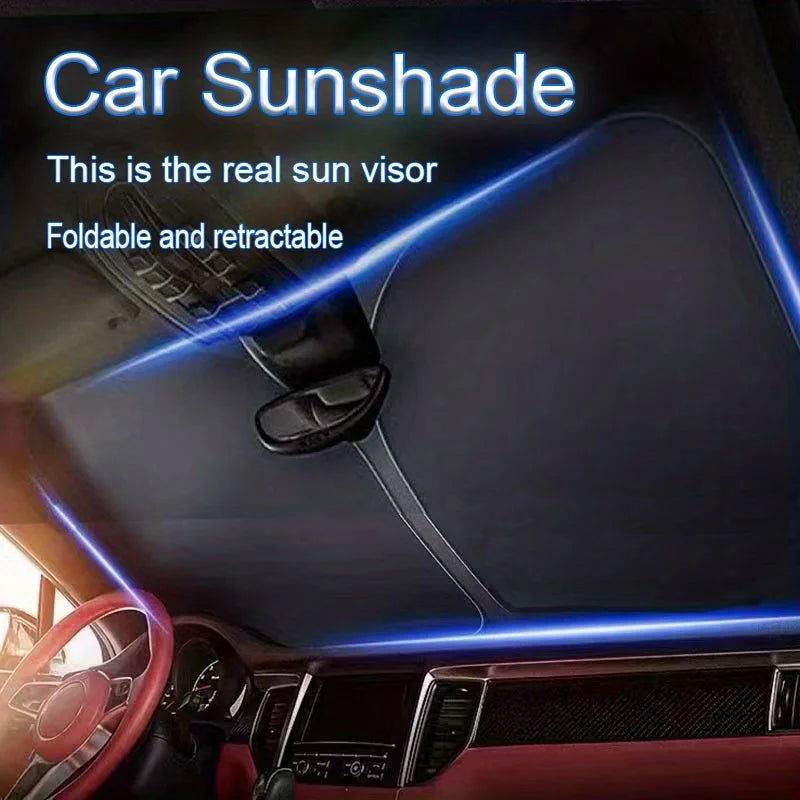 Car Front Window Sunshade Cover, Sun Shade, Windshield Visor, Windscreen Folding Auto UV Protection Styling Accessories