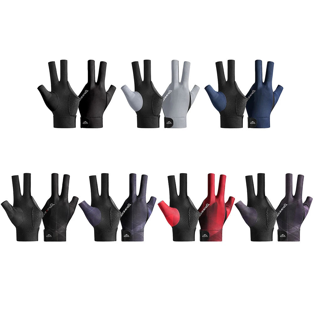 1Pc, Open Finger Billiard Gloves, Breathable Polyester Snooker Pool Glove, Adjustable Sticker, Smooth Soft Lightweight Amateur Training
