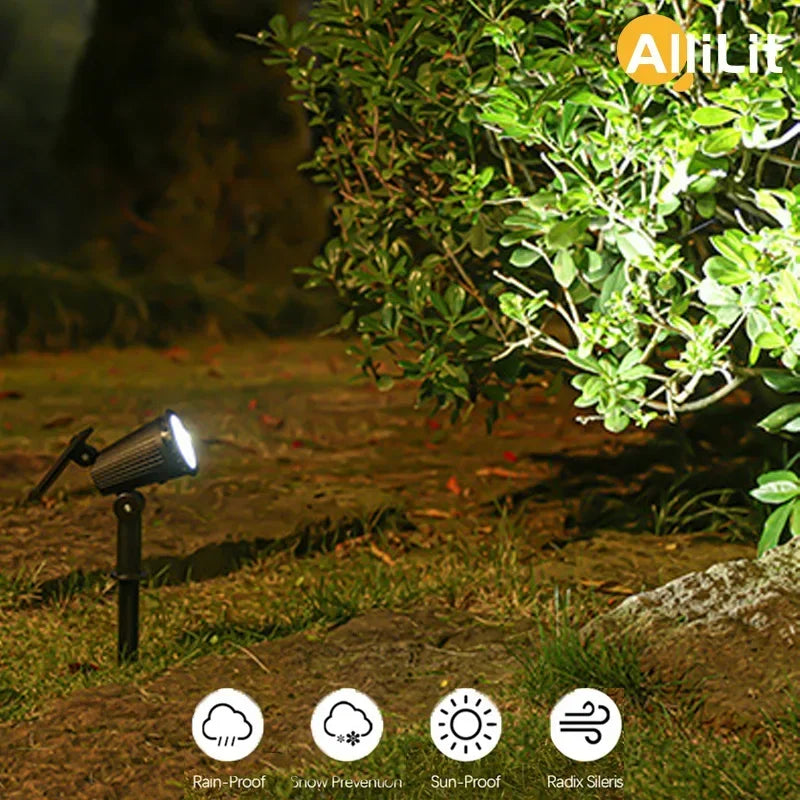 9 LEDs Solar Spotlights, Outdoor IP65 Waterproof, Spot Lights, Brightness Adjustable for Garden Backyard Driveway Patio Decor