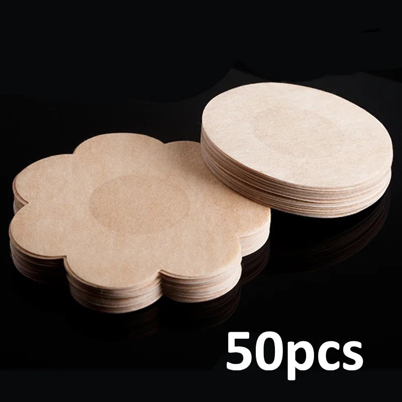 10-200Pcs, Nipple Cover Stickers, Women Breast Lift Tape Pasties, Invisible Self-Adhesive Disposable Bra Padding, Chest Paste Patch