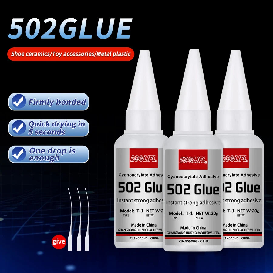 High Quality 502 Super Glue Bond, Fast Universal Glue For Toys Crafts Shoes Paper Wood Plastic, Fast Repairing, factory direct sale